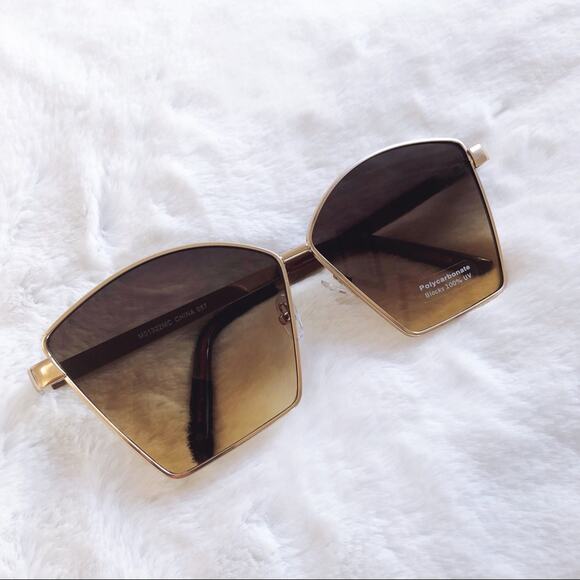 Aubrey Brown Gradient Vintage Oversized Sunglasses - Picture 2 of 6
